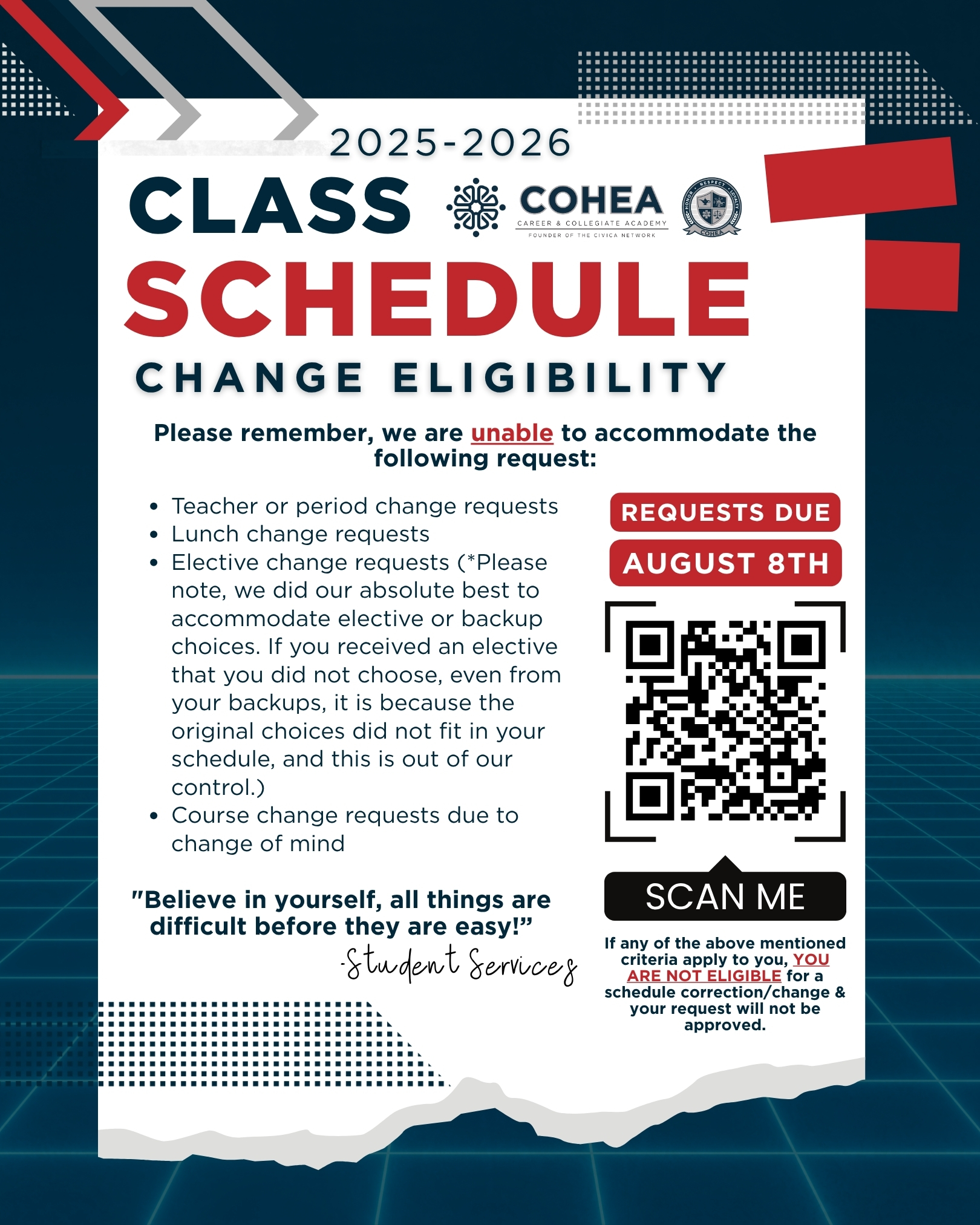 Schedule Error Correction Request